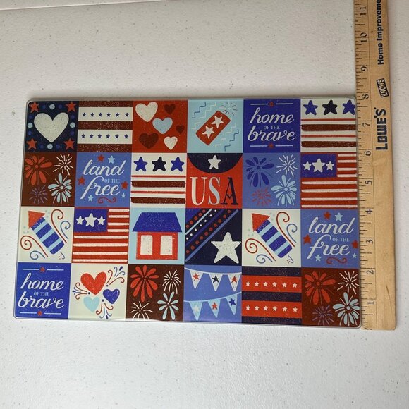 Glass patriotic cutting board Fourth of July Independence Day America decoration - Picture 4 of 5